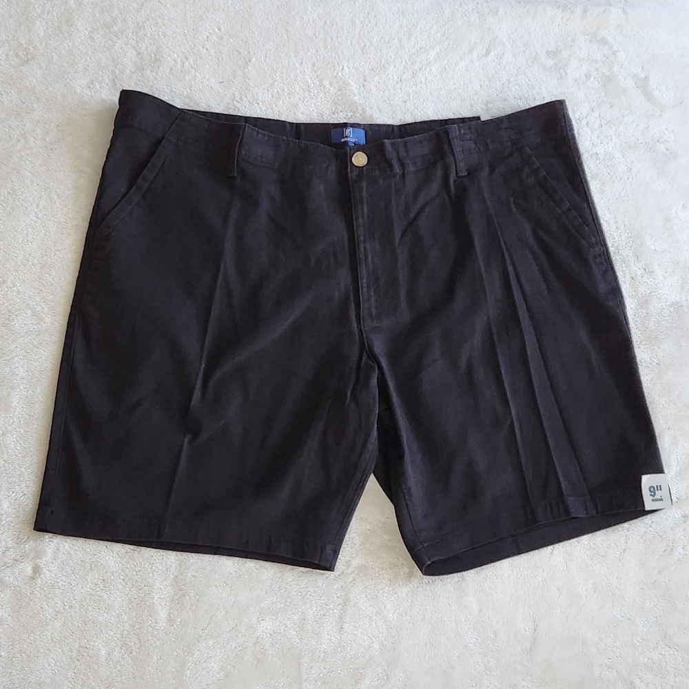 🩳George Men’s Black Flat-Front Shorts – Size 44 – 9” Inseam – NWT Classic style